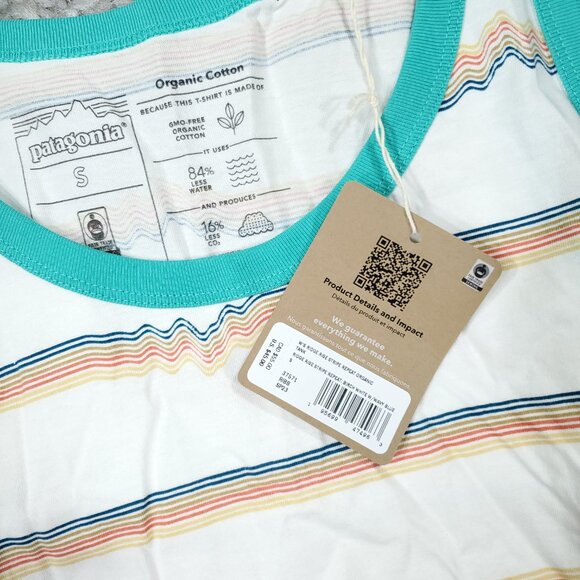 Patagonia Ridge Rise Stripe Repeat Organic Cotton Tank Top Women's Size Small - Picture 5 of 7